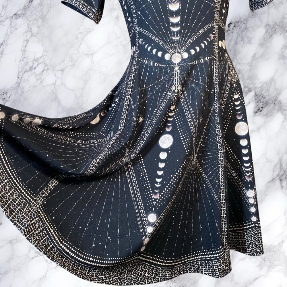 Blackmilk Moon Phases Longline Evil Tee Dress - Black - Picture 6 of 12